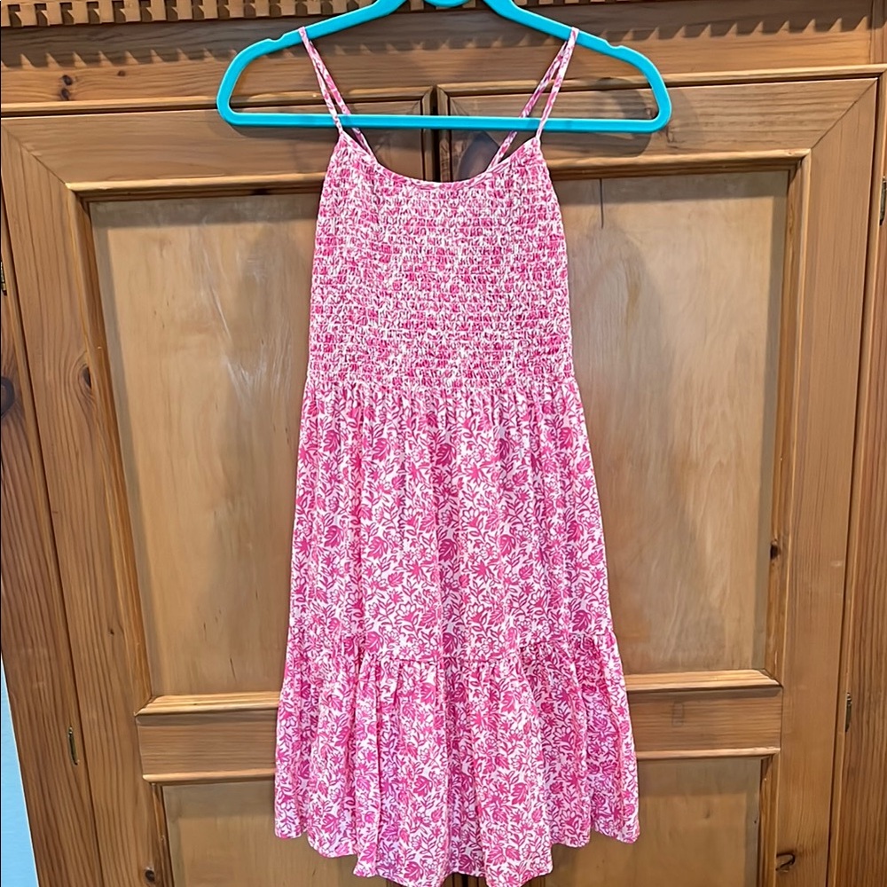 Gap smocked tierd Pink Floral Dress
